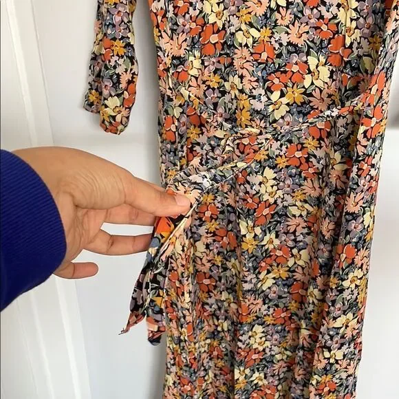 Floral Multicolor Fall Nursing Maxi Dress size S - Picture 7 of 8